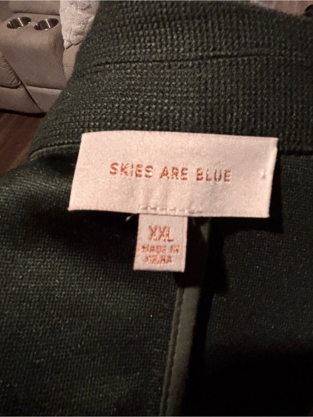 Skies Are Blue Dark Green Open-Front Blazer - Picture 5 of 6